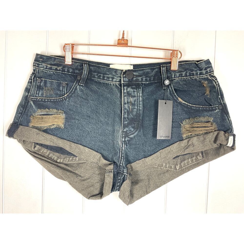 One Teaspoon Black Fox Bandit Dark‎ Wash Denim Shorts NWT Size 31